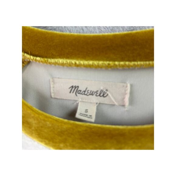 Madewell Velvet Pull-over Crewneck Baseball Tee – White/Gold – Size S - Picture 5 of 7